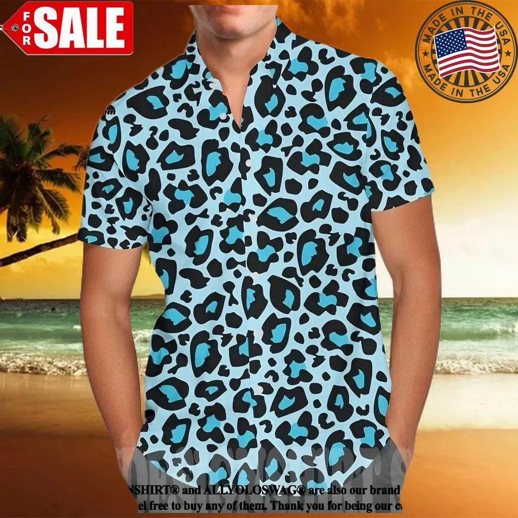 The Best Selling  Bright Blue Leopard Print Toy Story Ken Inspired All Over Print Hawaiian Shirt