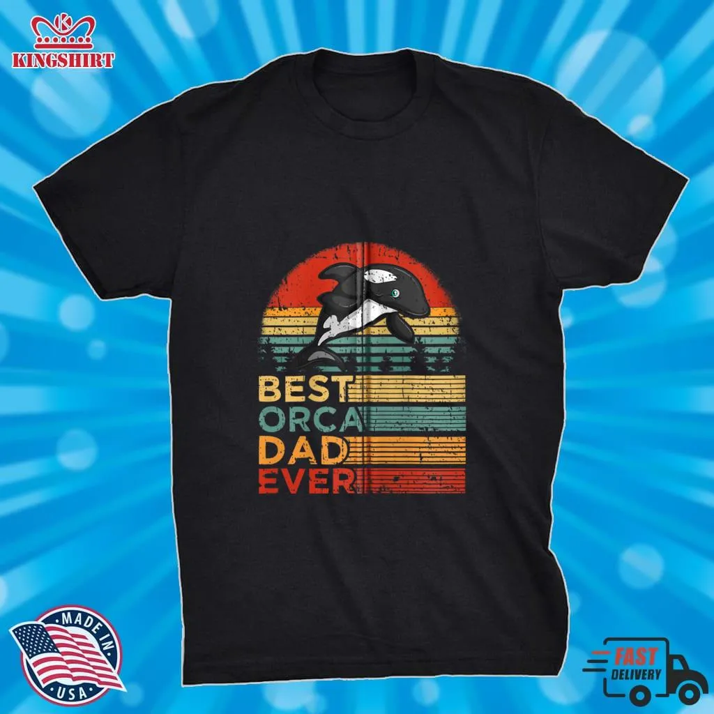 Best Orca Dad Ever Funny Vintage Orca FatherS Day Zip Hoodie