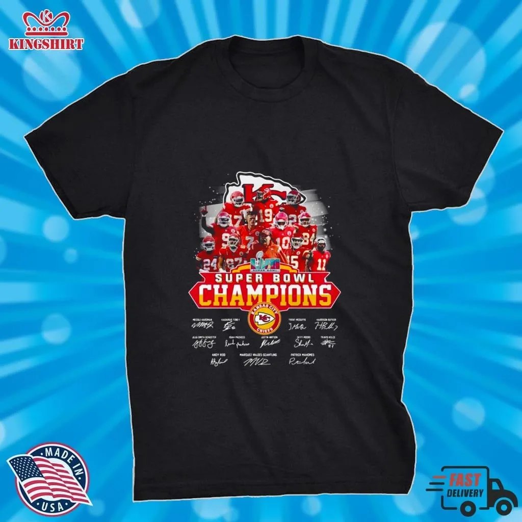 Kansas City Chiefs Lvii Super Bowl Champions Signatures Team 2023 Shirt Unisex Tshirt