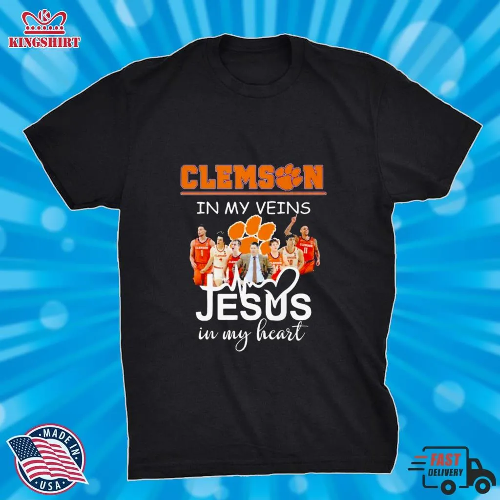 Clemson Tigers In My Veins Jesus In My Heart 2023 Shirt