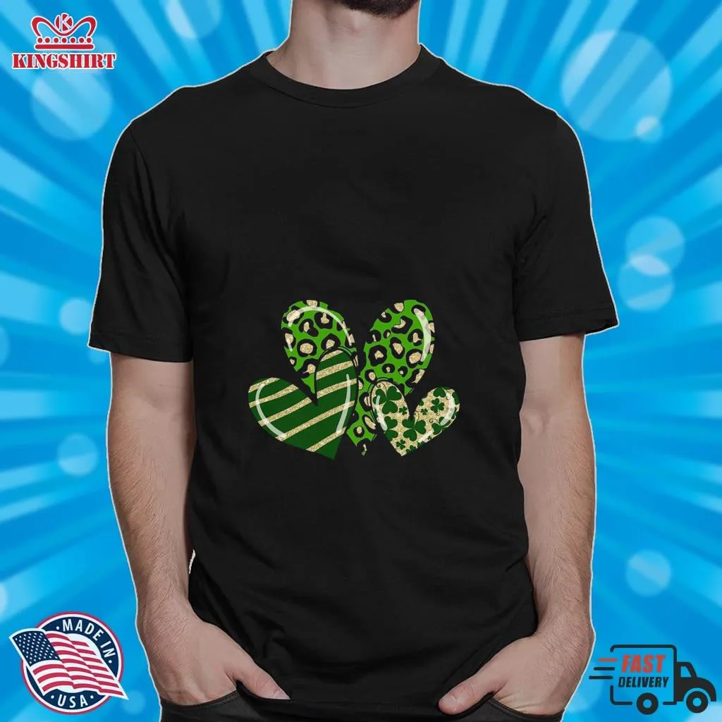 Irish Saint PatrickS Day Heart Shamrock Shirt Size up S to 4XL