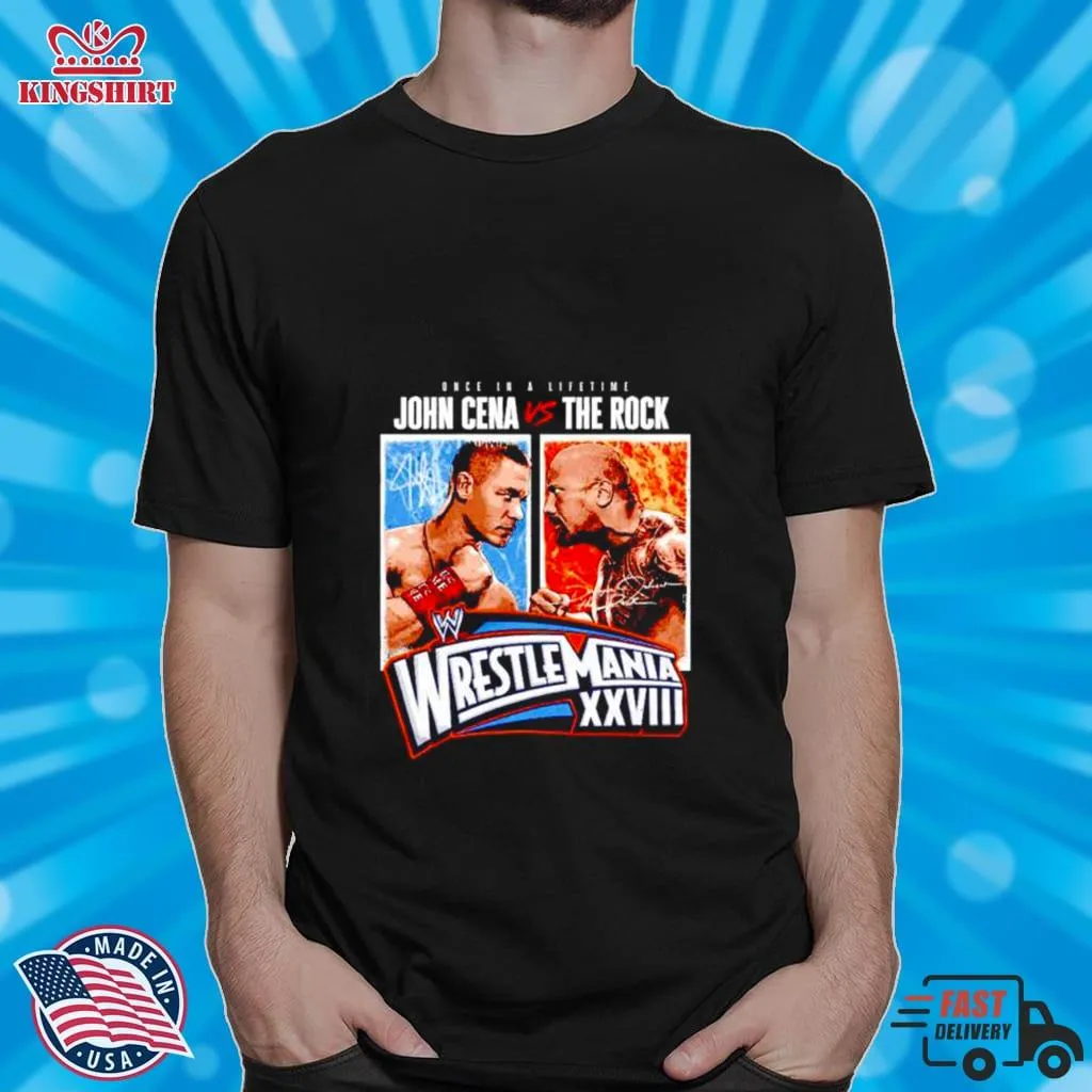 Once In A Lifetime John Cena Vs The Rock Wrestlemania Xxviii Match Shirt