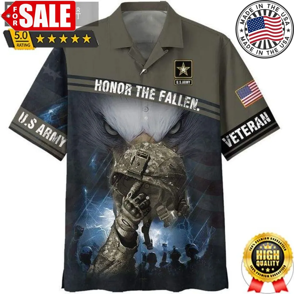 Us Army Helmet Honor The Fallen Us Hawaiian Shirt Men Women