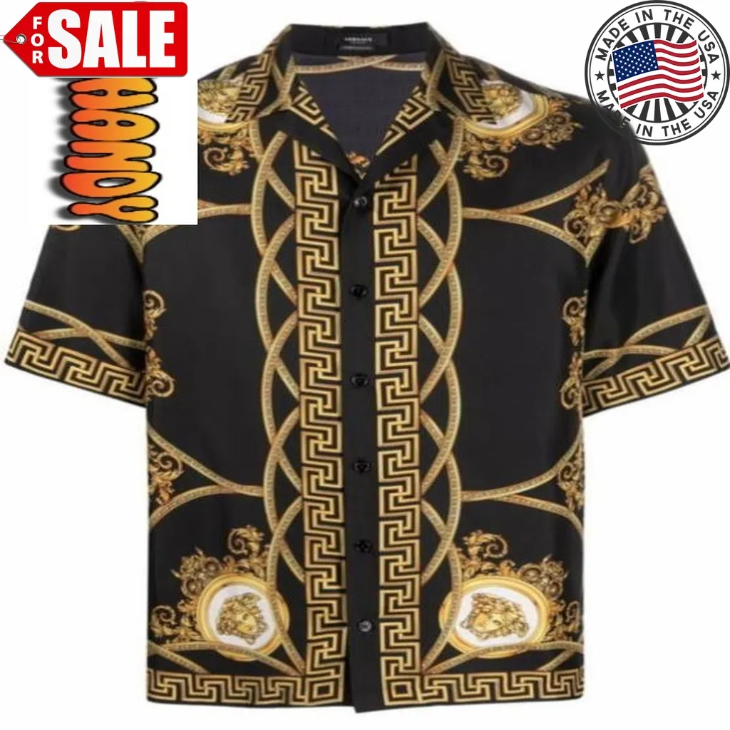 Versace Man Black Hawaiian Shirt