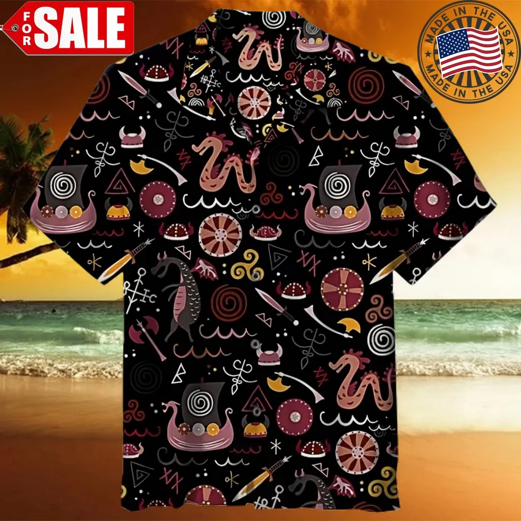 Vikings Pattern 3D All Over Printed Hawaiian Shirt
