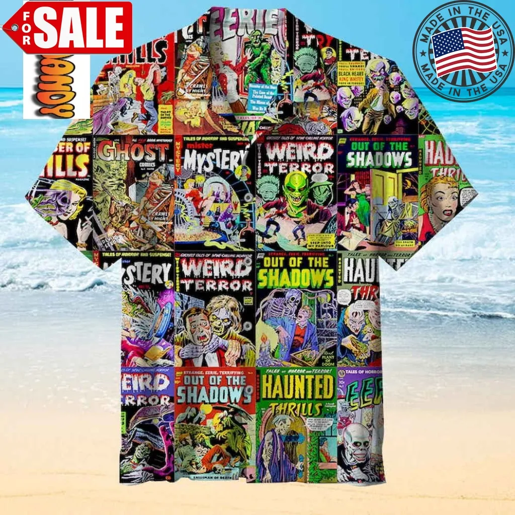 Vintage Horror Comic Book Hawaiian Shirt