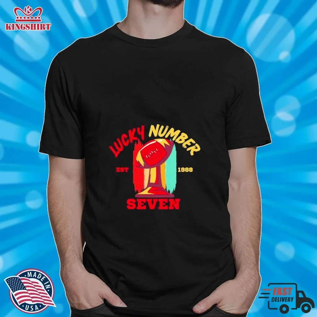 Kansas City Chiefs Lucky Number Seven Est 1988 Shirt Size up S to 5XL