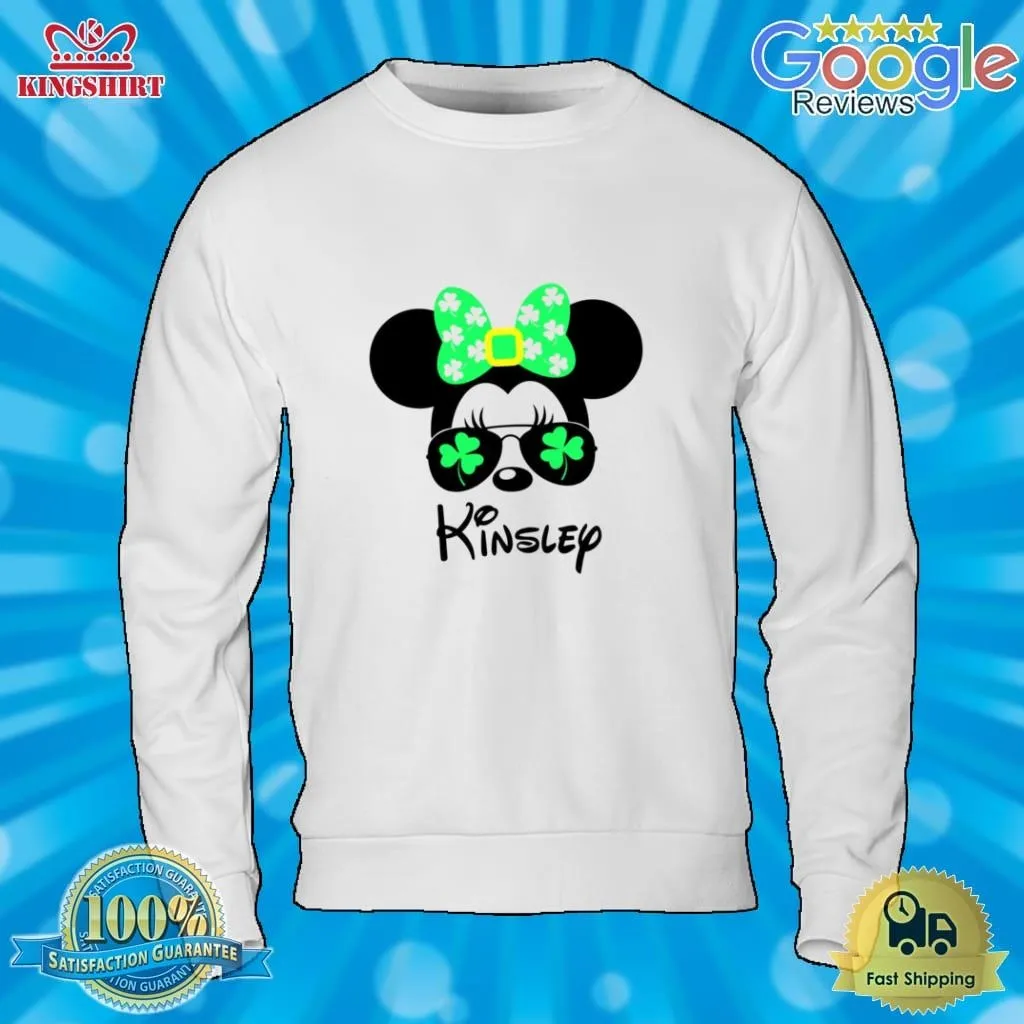 Personalized Mickey Minnie Shamrock Disney Sunglasses St Patricks Day Shirts Size up S to 4XL Disney Mom Shirt,St Patrick's Day