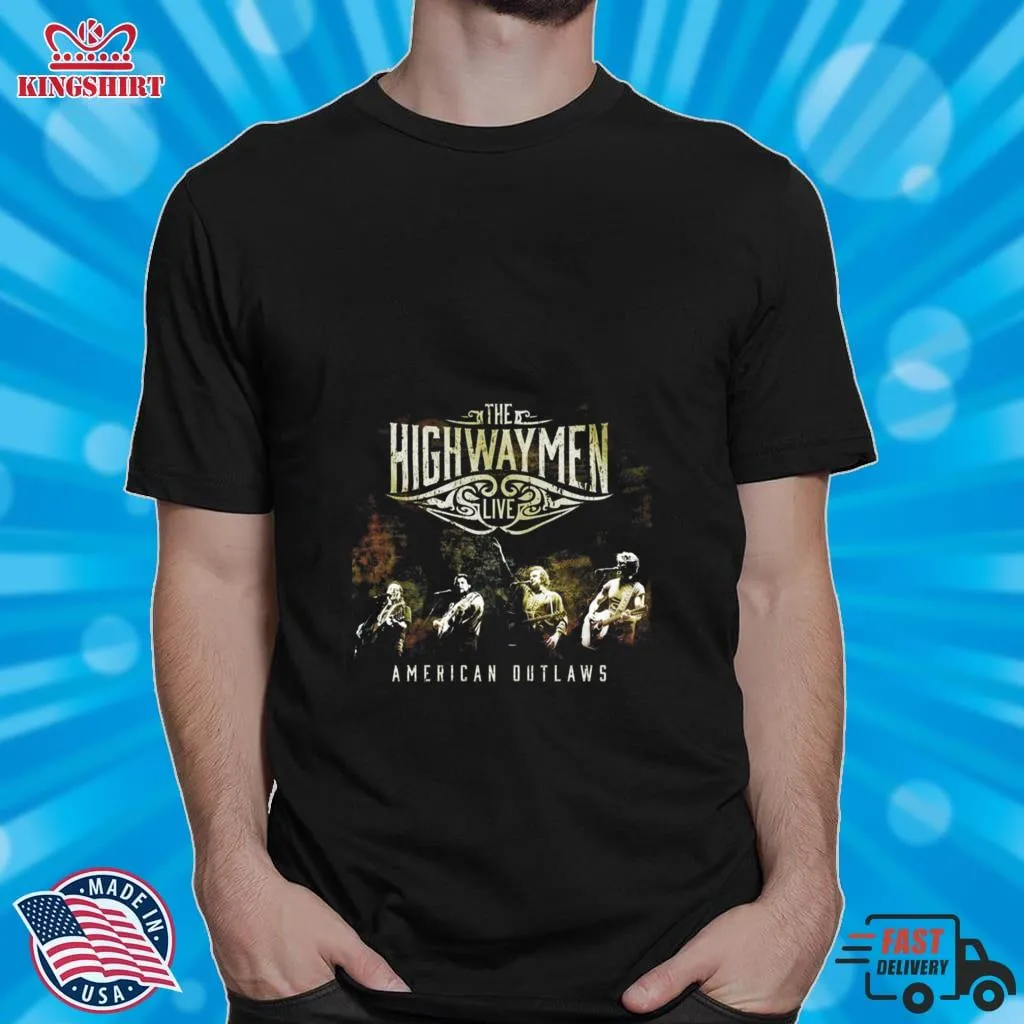 Retro Johnny Cash Art The Highwaymen Shirt Unisex Tshirt Dad