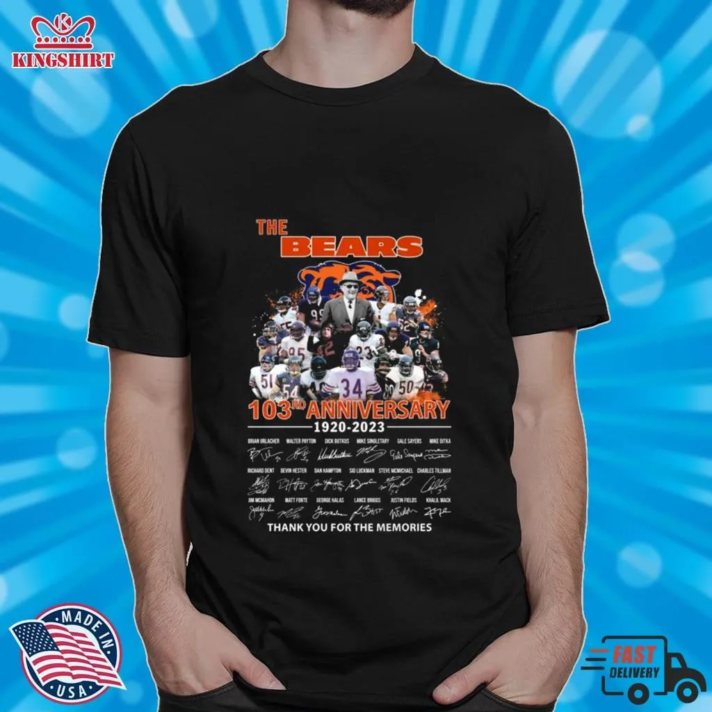The Chicago Bears 103Rd Anniversary 1920 2023 Thank You For The Memories Signatures Shirt