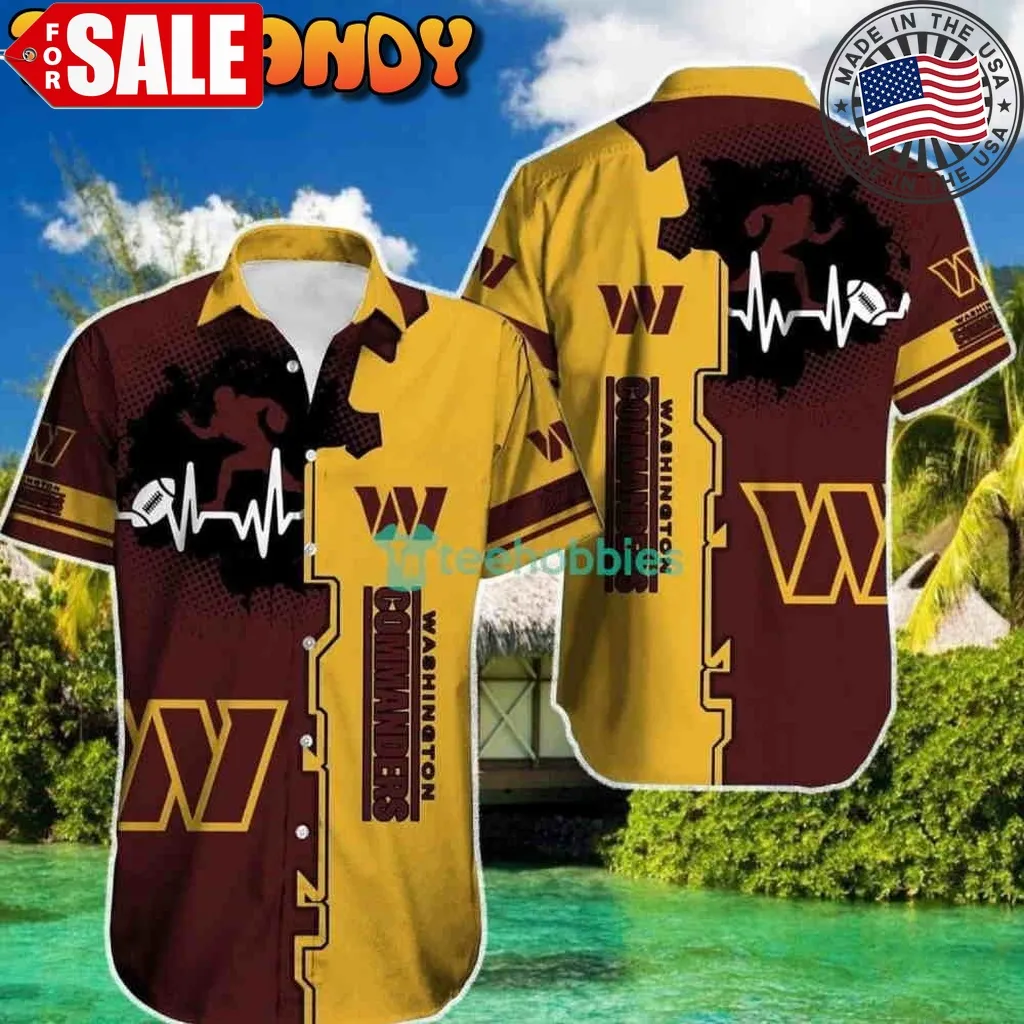 Washington Commanders Heartbeat Pattern Hawaiian Shirt