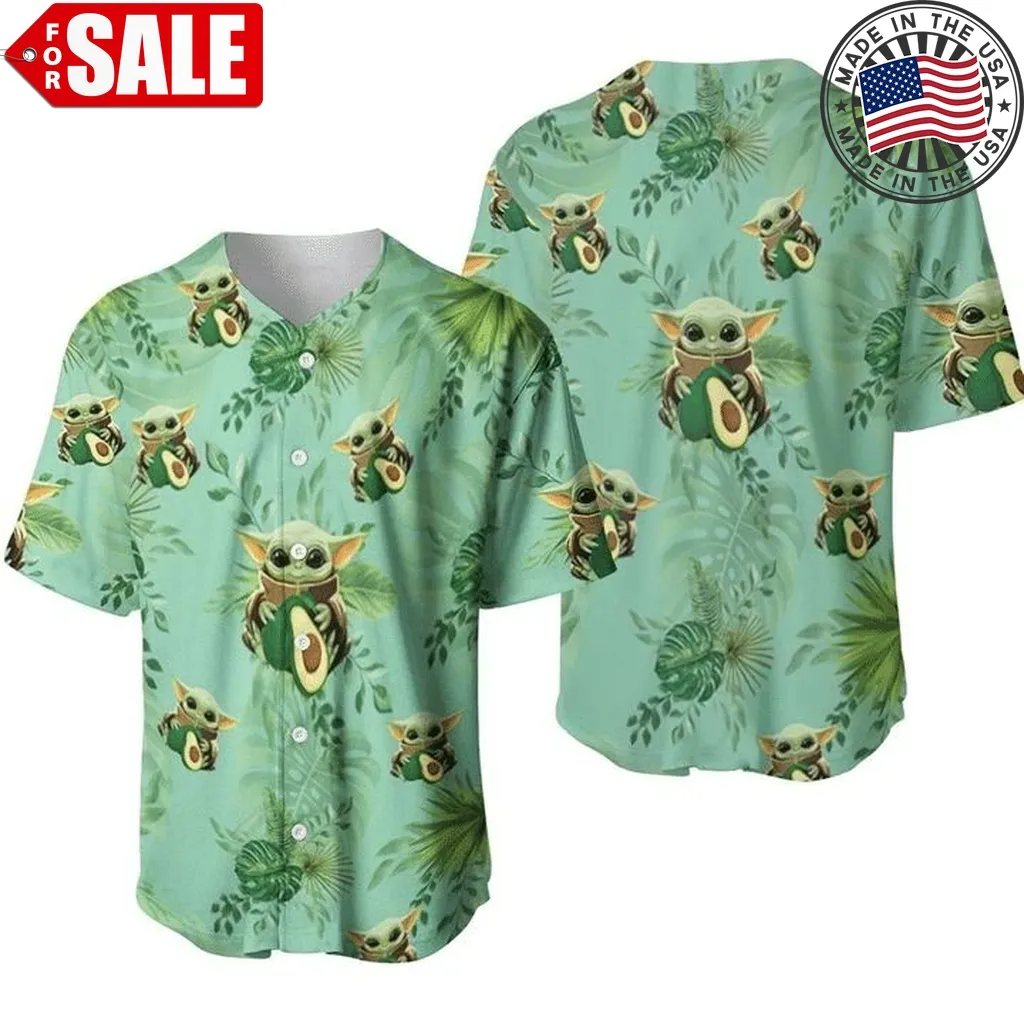 Baby Yoda Avocadoes Gift For Lover Baseball Jersey Size up S to 4XL Trending