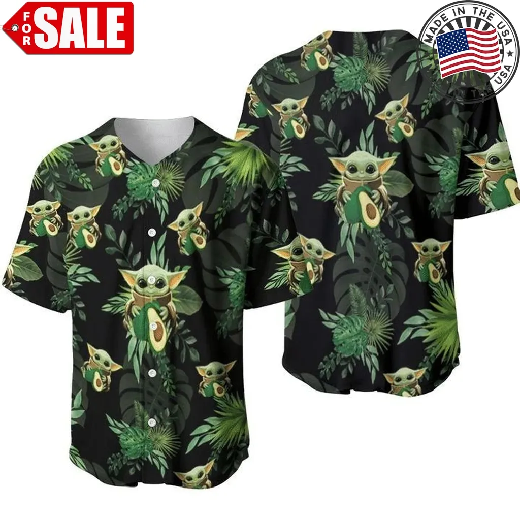 Baby Yoda Avocadoes Hawai 456 Gift For Lover Baseball Jersey Plus Size Trending