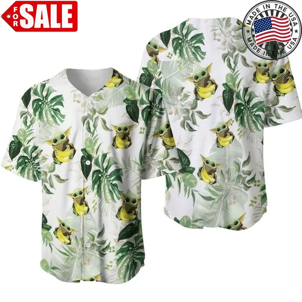 Baby Yoda Bananas Hawai 456 Gift For Lover Baseball Jersey Unisex Trending