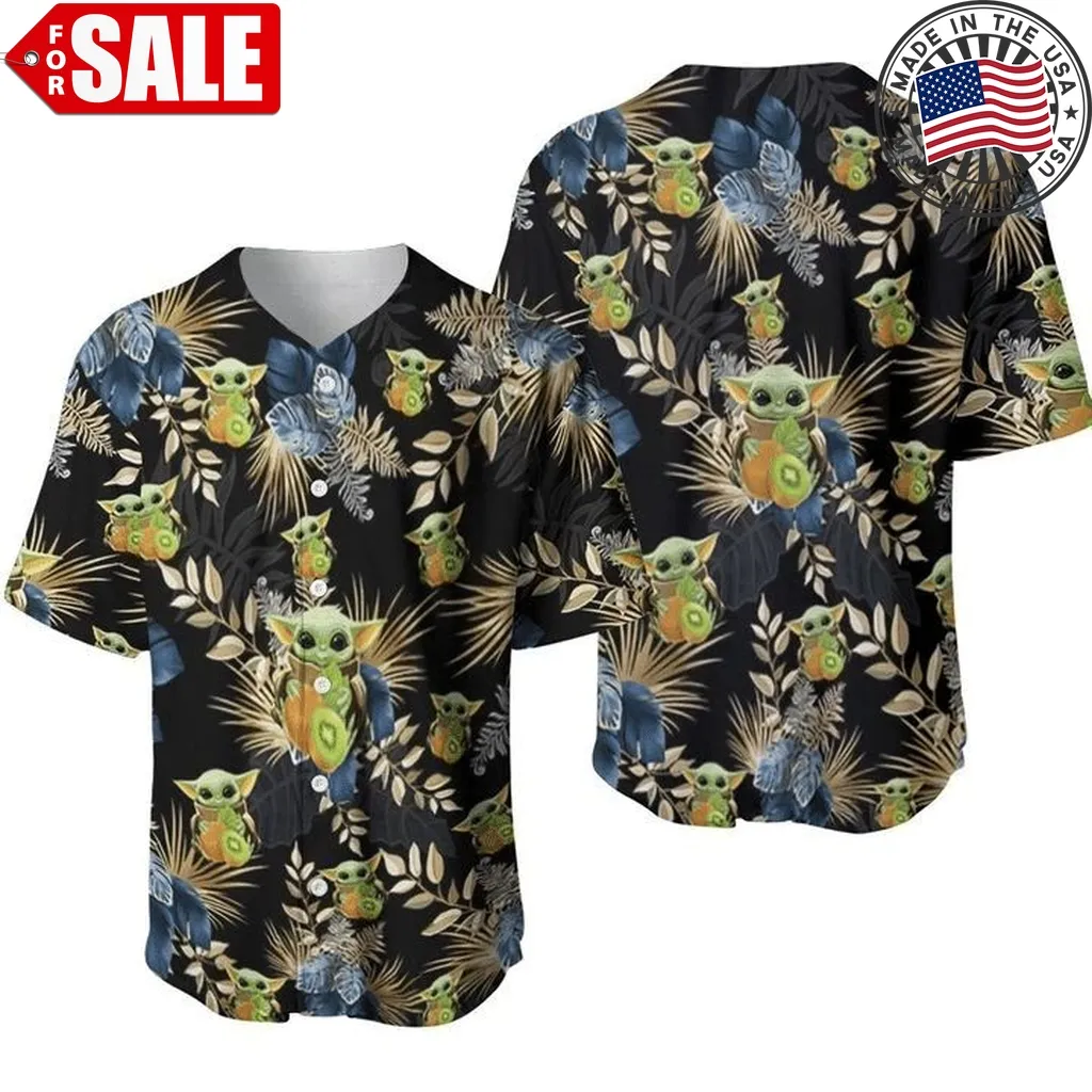 Baby Yoda Kiwis Hawai 456 Gift For Lover Baseball Jersey Size up S to 4XL