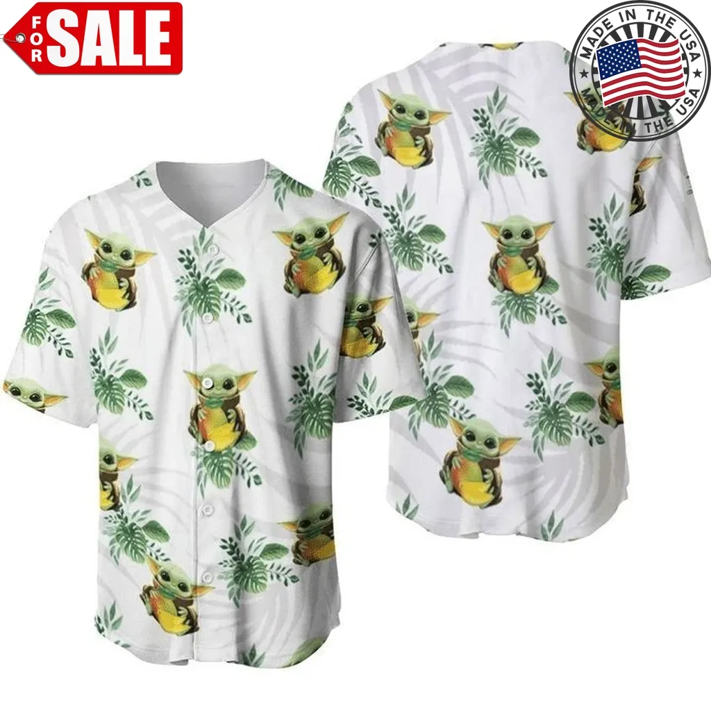 Baby Yoda Peaches Hawai 456 Gift For Lover Baseball Jersey Unisex Trending