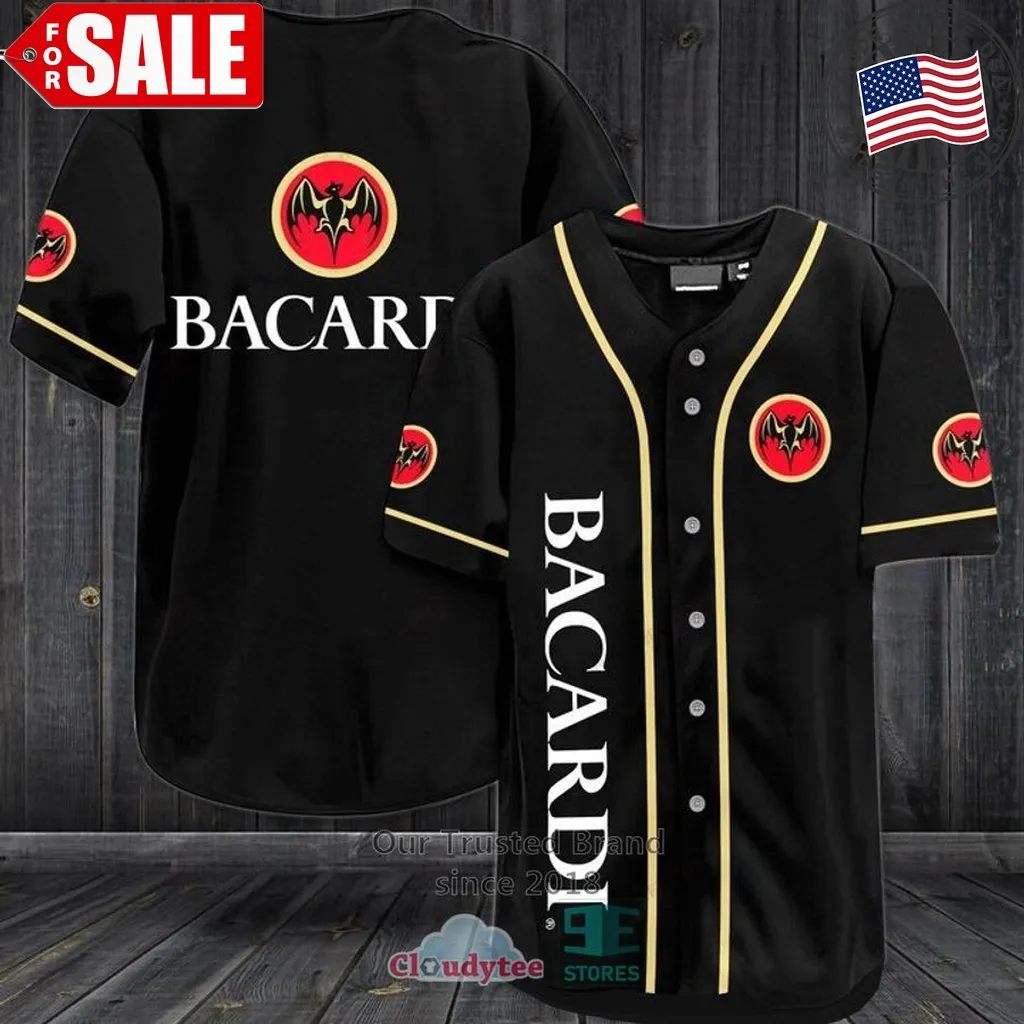 Bacardi Logo Baseball Jersey Size up S to 4XL