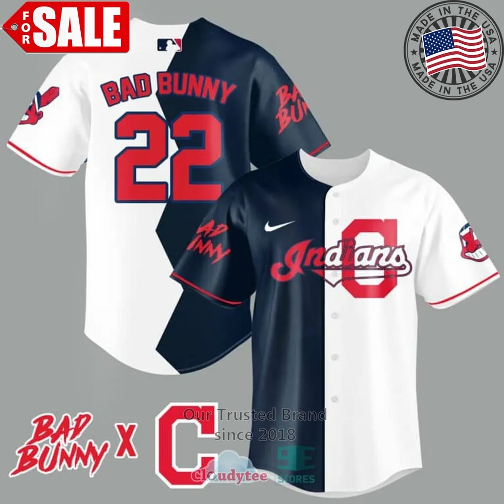 Bad Bunny And Cleveland Guardians Baseball Jersey Unisex