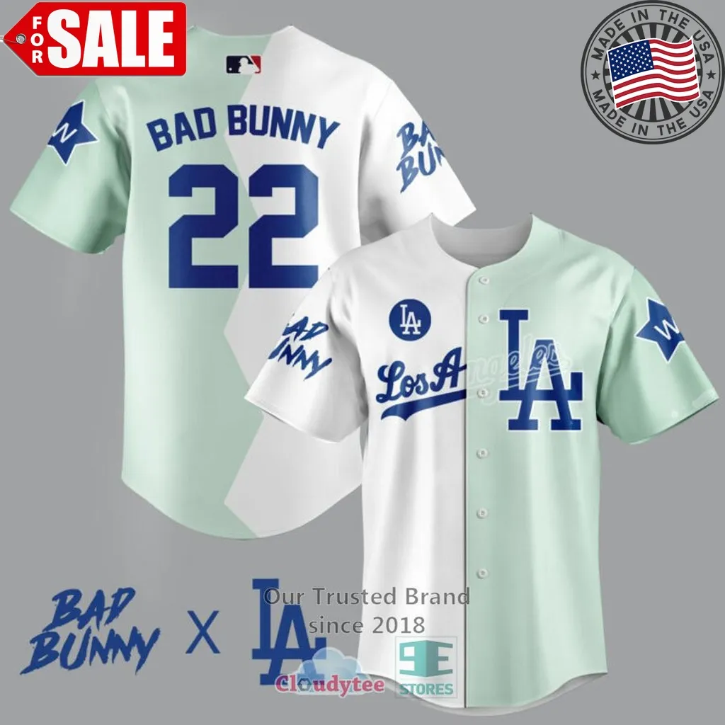 Bad Bunny And Los Angeles Dodgers Baseball Jersey Plus Size Trending