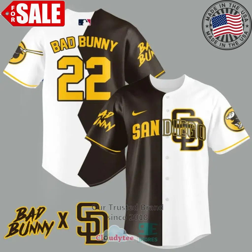 Bad Bunny And San Diego Padres Baseball Jersey Unisex