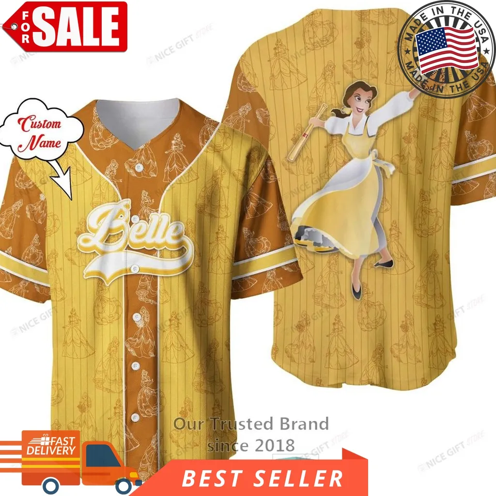 Beauty And The Beast Belle Custom Name Baseball Jersey Shirt Unisex Trending