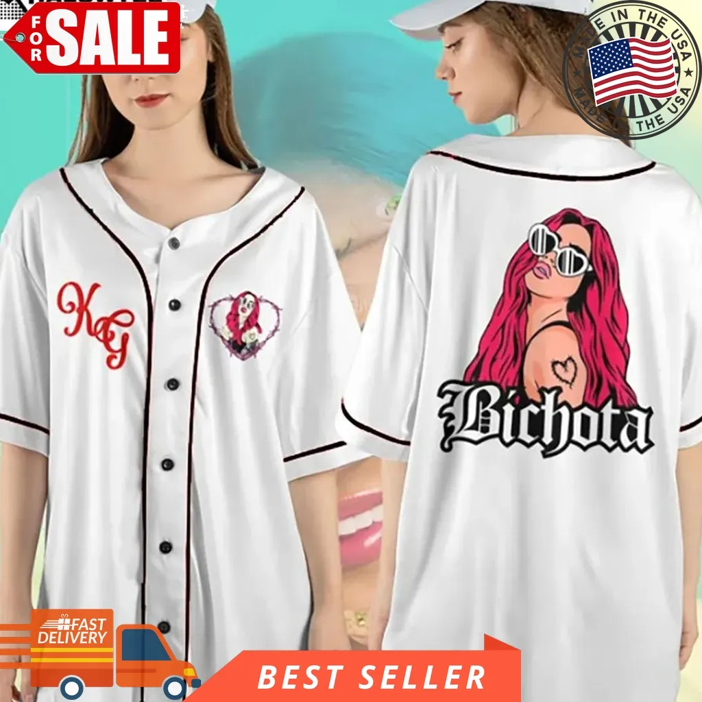 Bichota Karol G Baseball Jersey Strip Love Tour Merch Gift Plus Size Trending