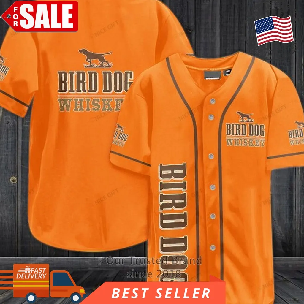 Bird Dog Whiskey Logo Orange Baseball Jersey Plus Size Dog,Baseball