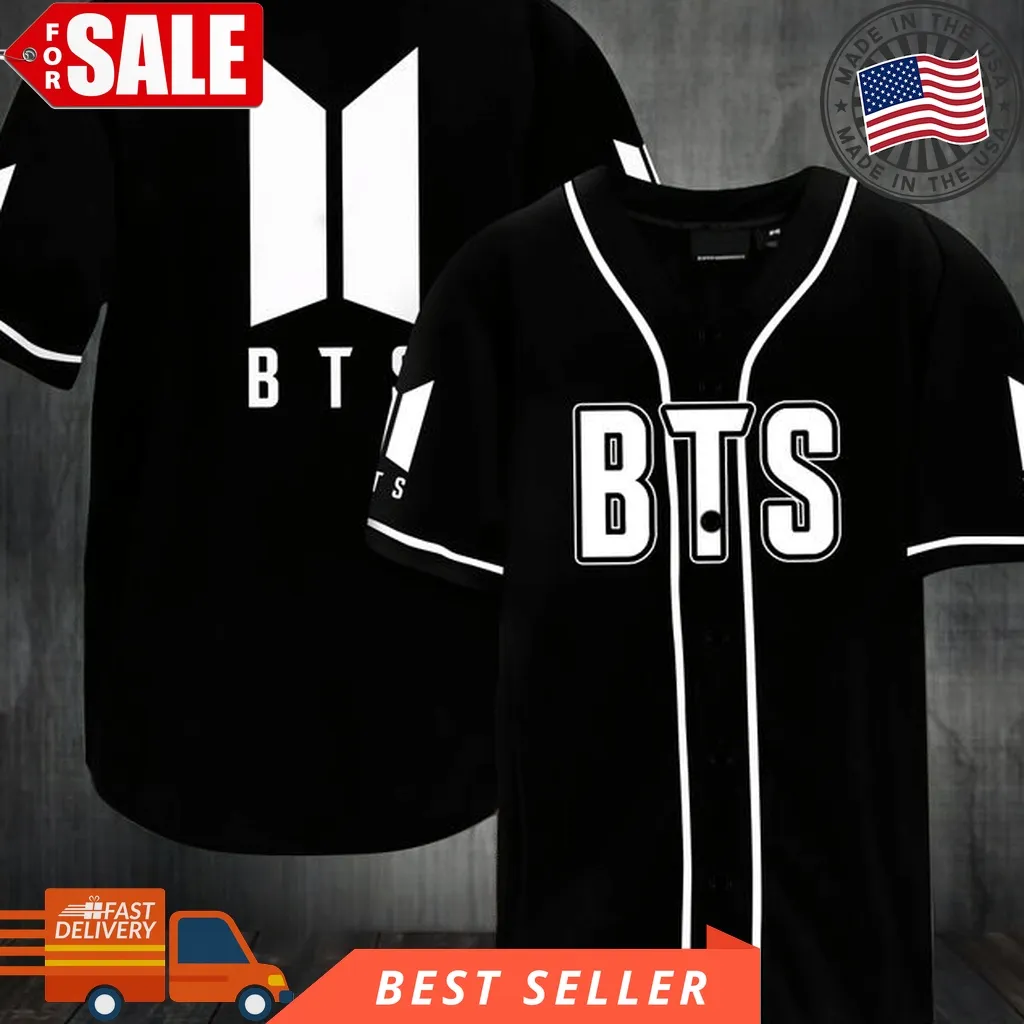 Black Bts Baseball Tee Jersey Shirt Personalized Custom Name Unisex Men Women Size up S to 5XL Trending