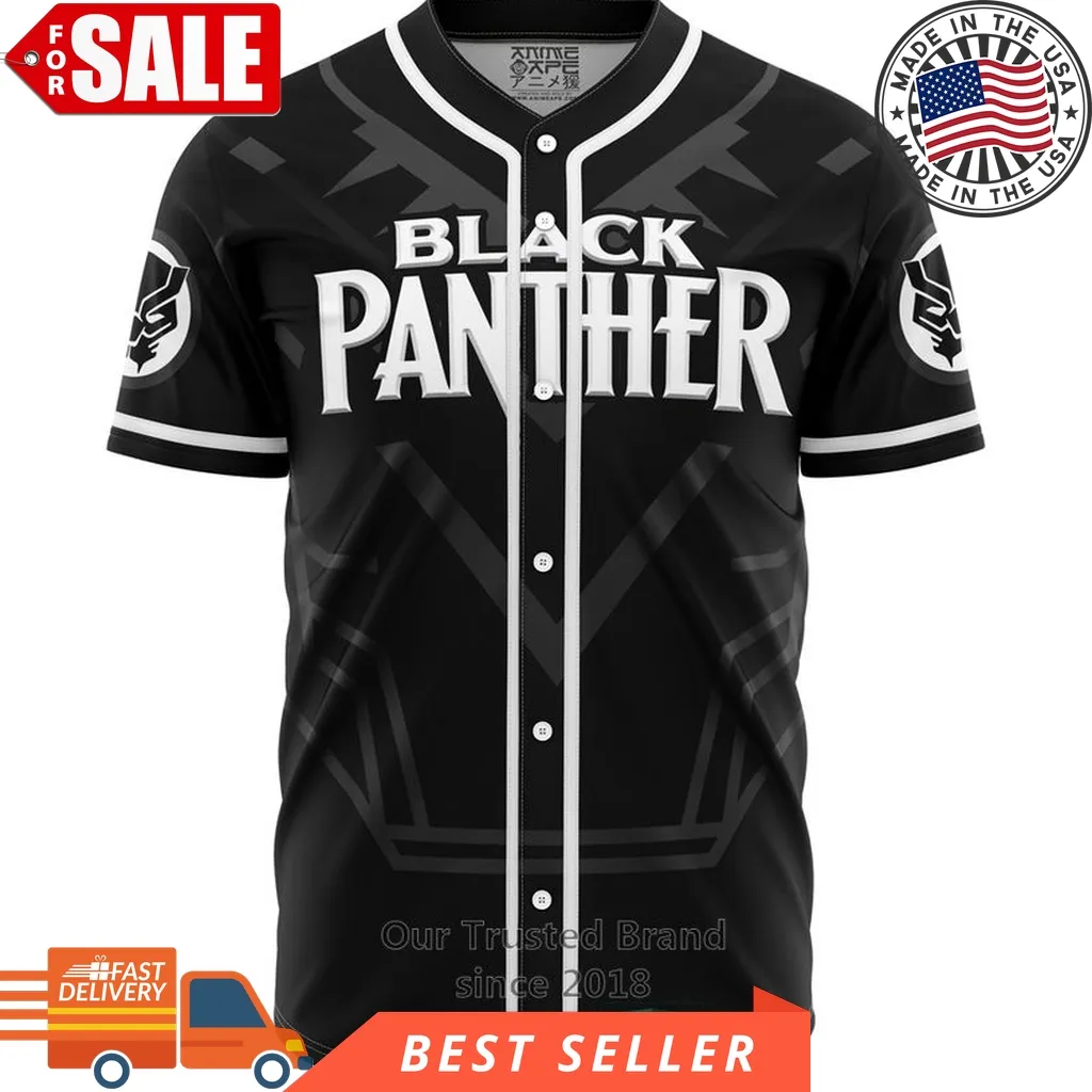 Black Panther Marvel Baseball Jersey Plus Size