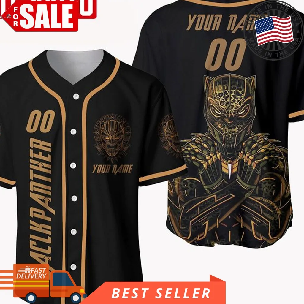 Black Pather Inspired Marvel Baseball Jersey Personalized Number And Name Unisex Trending