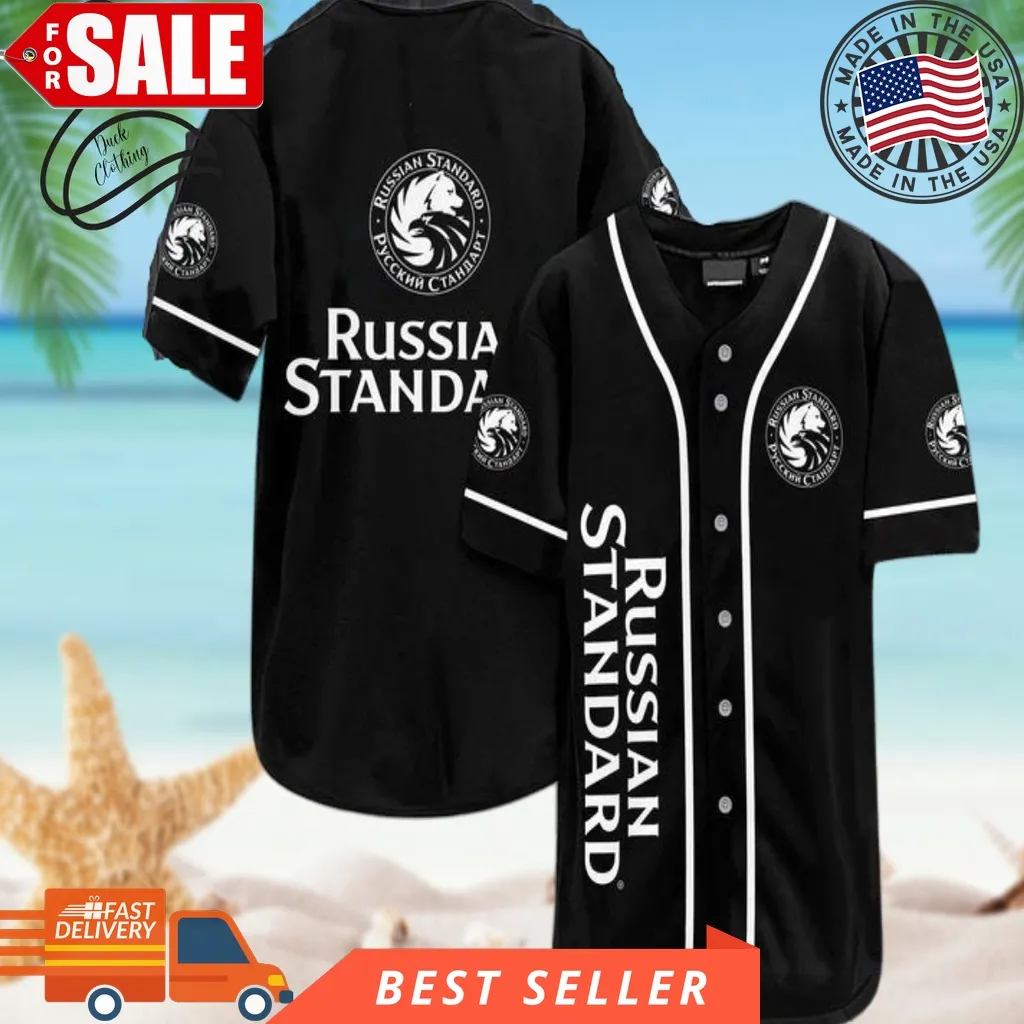 Black Russian Standard Vodka Baseball Jersey, Halloween Shirt, Hawaii Holiday Beach Flamingo Stag Brewery Summer  Unisex Baseball,Halloween,Flamingo,St Patrick's Day
