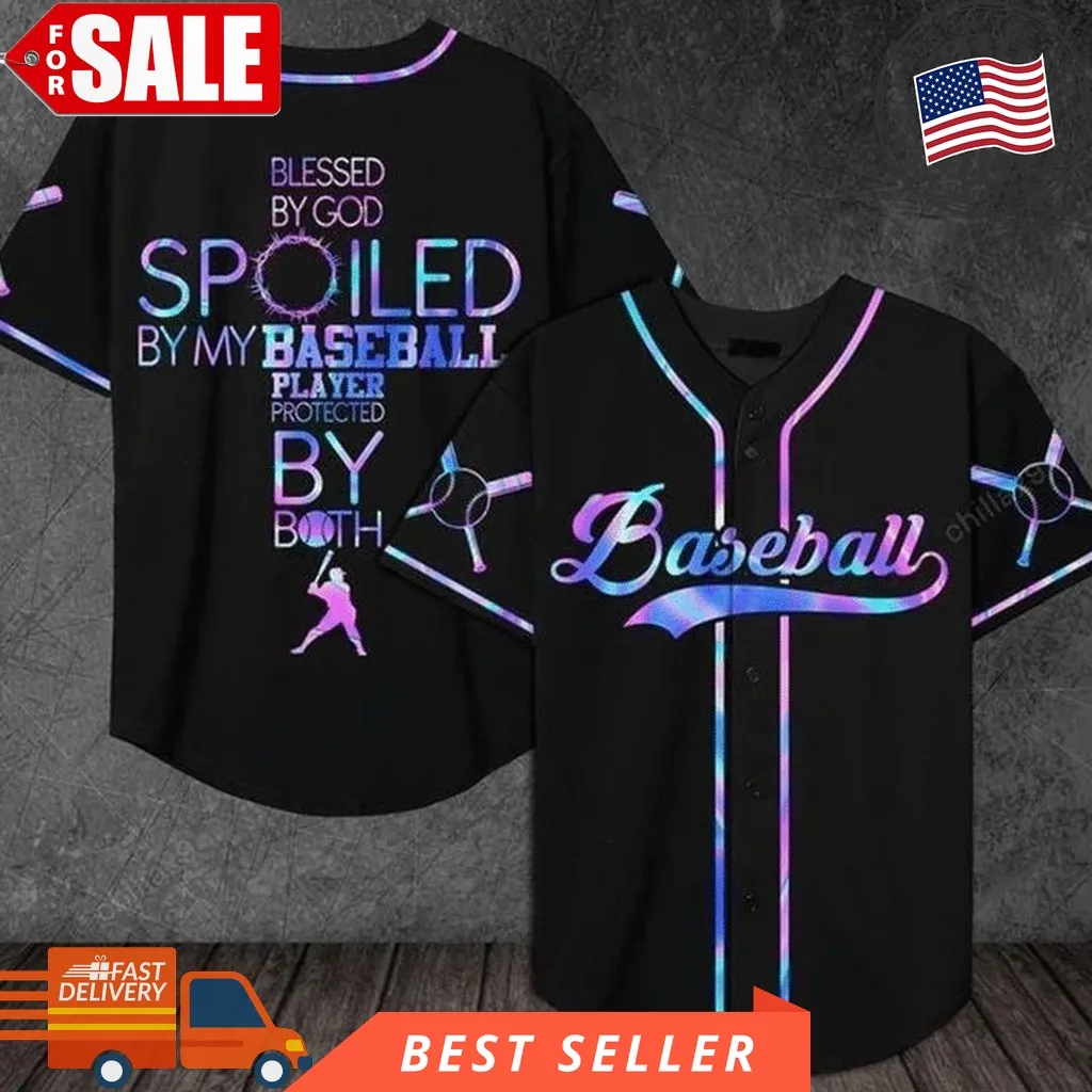 Blessed By God Neon Baseball 222 Gift For Lover Baseball Jersey