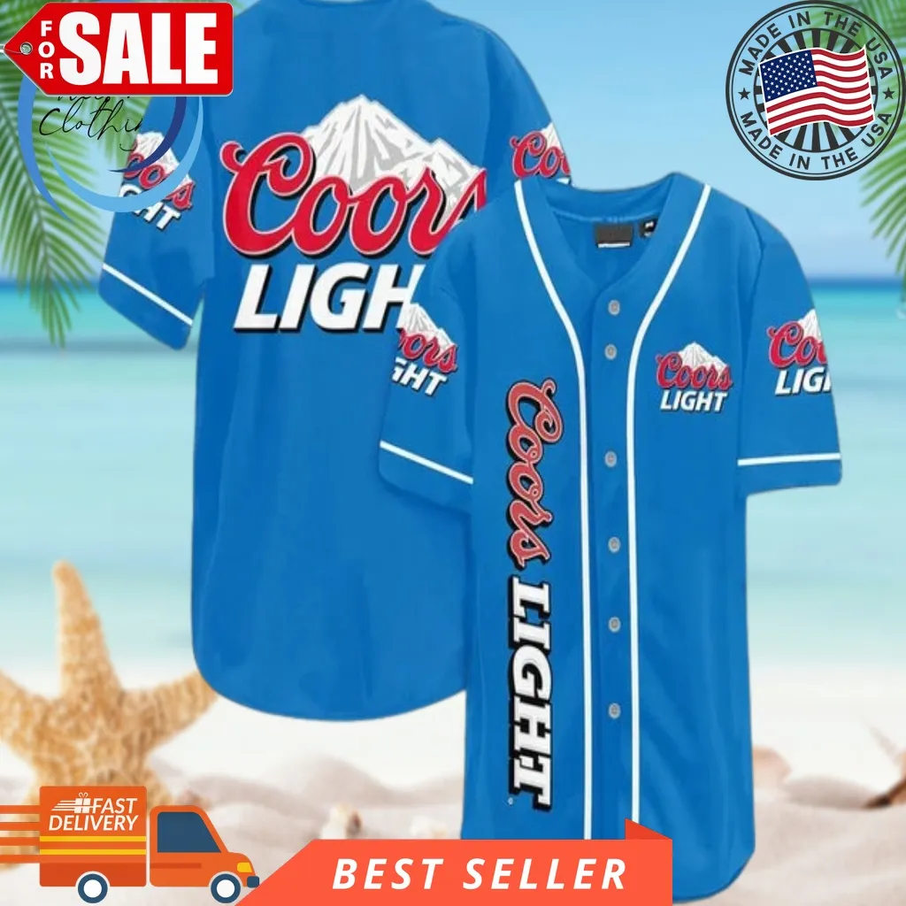 Blue Coors Light Beer For Beer Baseball Jersey