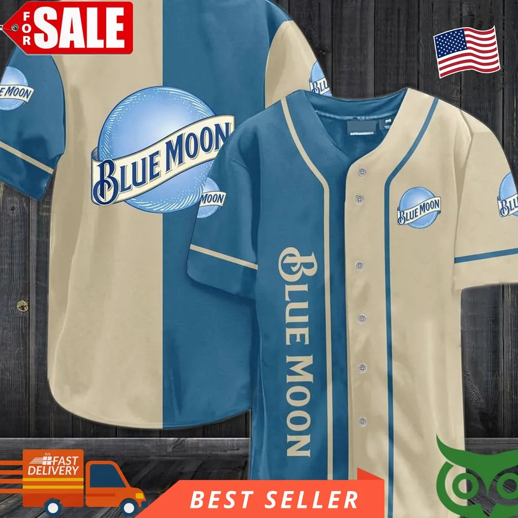Blue Moon Belgian Beer Baseball Jersey Shirt