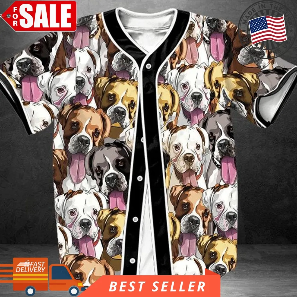 Boxer Dog 12345 Gift For Lover Baseball Jersey Unisex