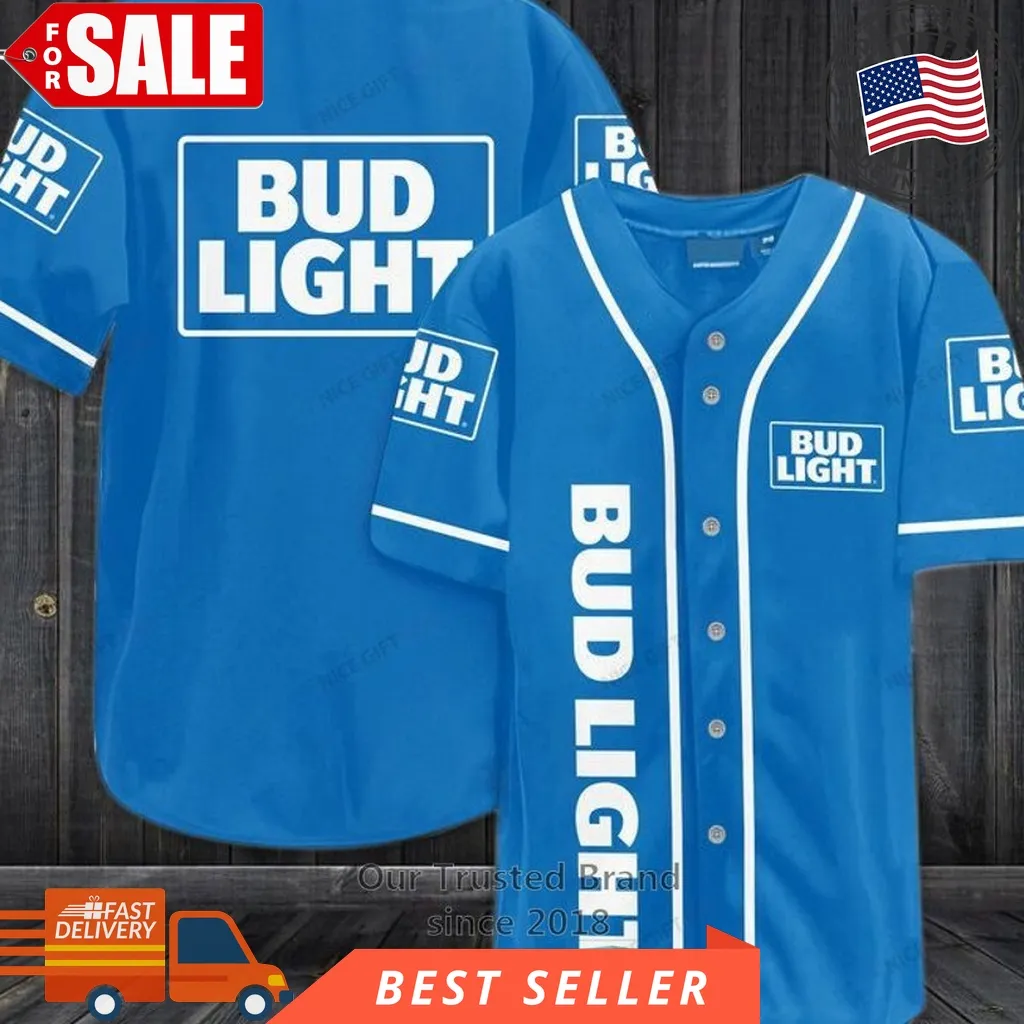 Bud Light Blue Baseball Jersey Plus Size