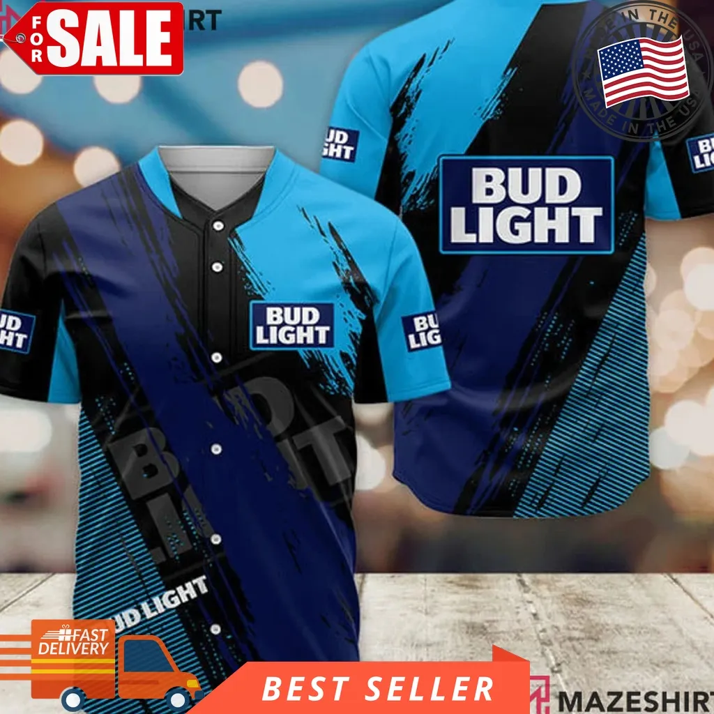 Bud Light E Sports Gaming Baseball Jersey Size up S to 5XL