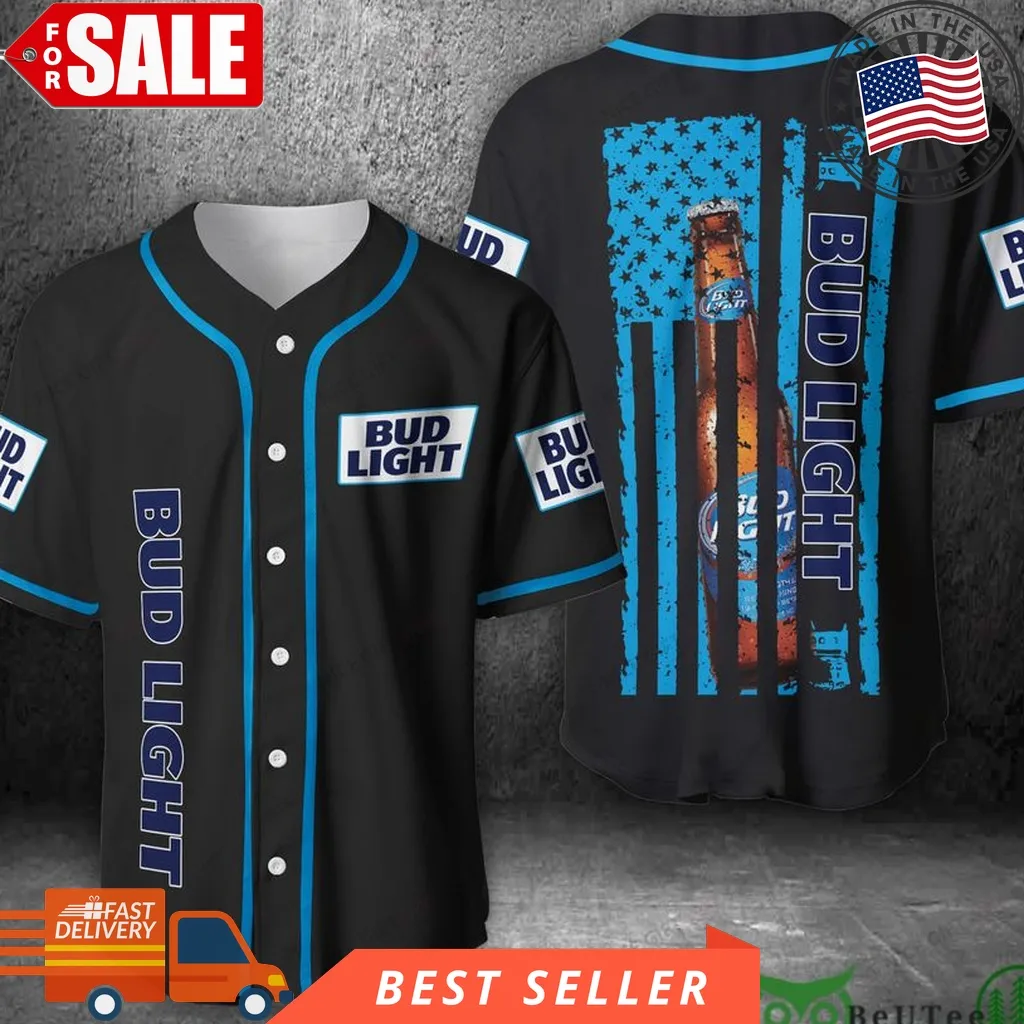 Bud Light Us Flag Baseball Jersey Shirt Unisex