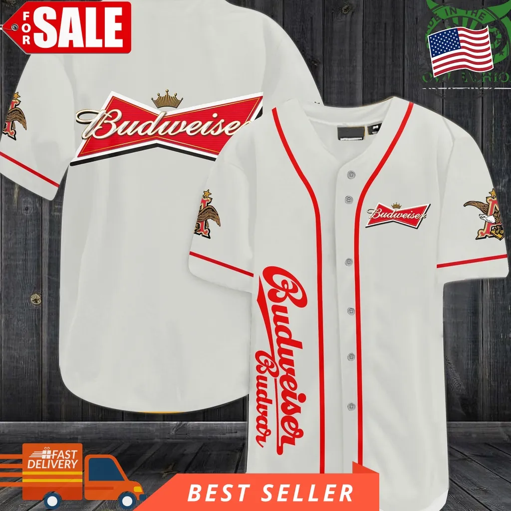 Budweiser Budvar Baseball Jersey Shirt Plus Size