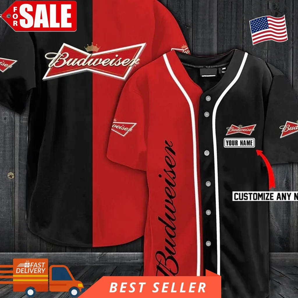 Budweiser King Of Beer Love Beer Personalized Baseball Jersey Plus Size