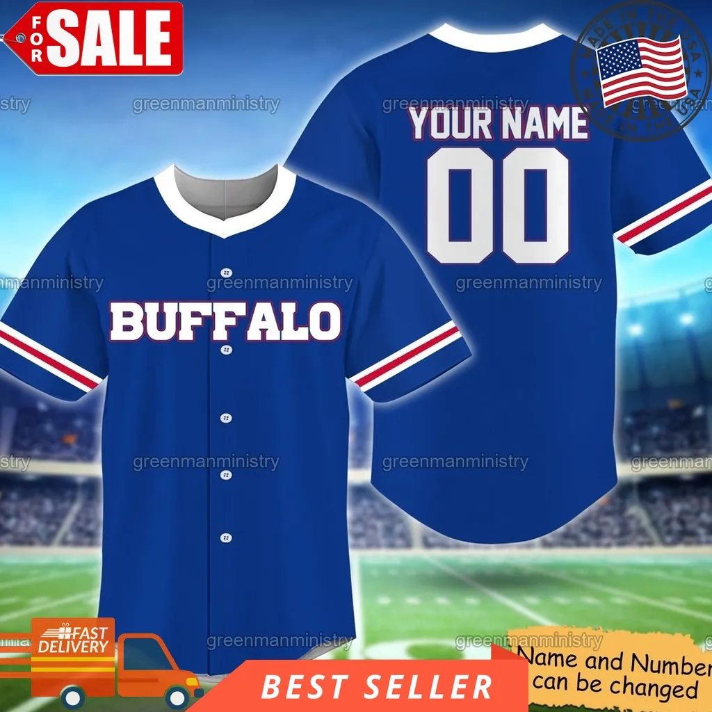 Buffalo Basebal Name And Number Buffalo Jersey Personalized Customize Jersey Baseball Shirt Unisex