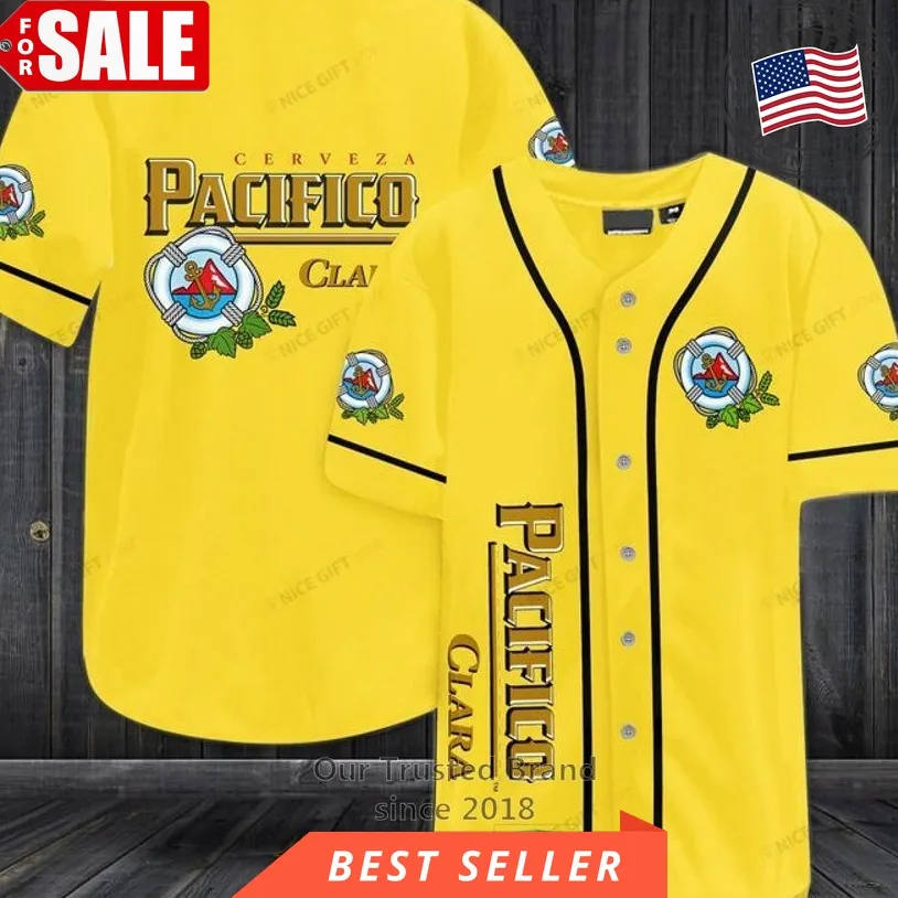 Cerveza Pacifico Clara Yellow Baseball Jersey