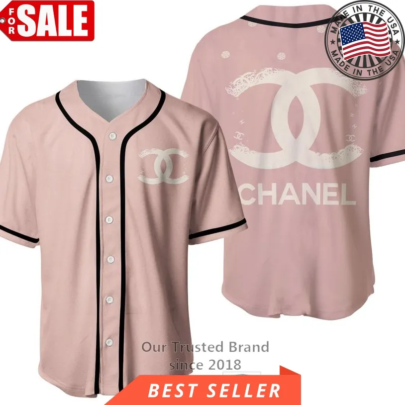 Chanel Logo Pink Baseball Jersey