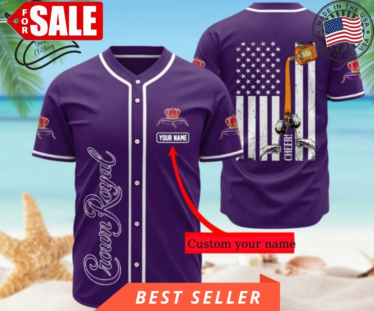 Cheer Crown Royal Personalized Baseball Jersey, Halloween Shirt, Hawaii Holiday Beach Flamingo Stag Brewery Summer  1