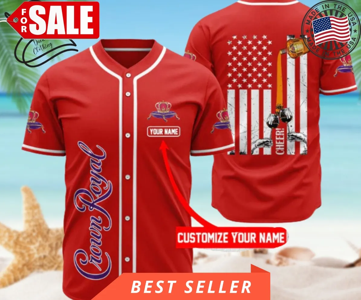 Cheer Crown Royal Personalized Baseball Jersey, Halloween Shirt, Hawaii Holiday Beach Flamingo Stag Brewery Summer  Cheer Mom Shirts,Baseball