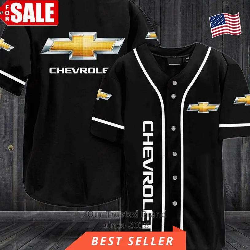 Chevrolet Logo Black Baseball Jersey