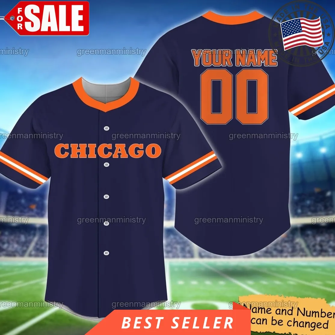 Chicago Baseball Jersey Name And Number Customize Jersey Baseball Shirt