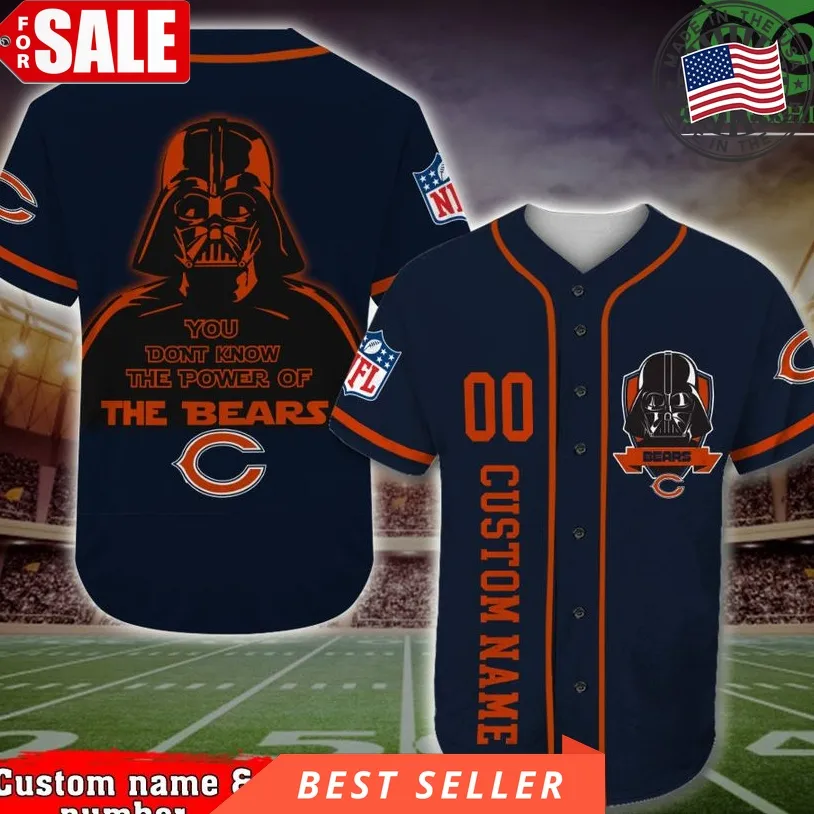 Chicago Bears Baseball Jersey Darth Vader Star Wars Nfl Custom Name Number Sunflower