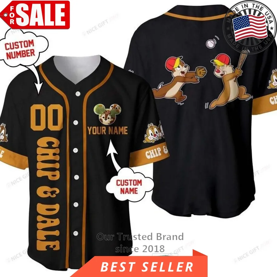 Chip N Dale Cartoon Personalized Baseball Jersey Shirt