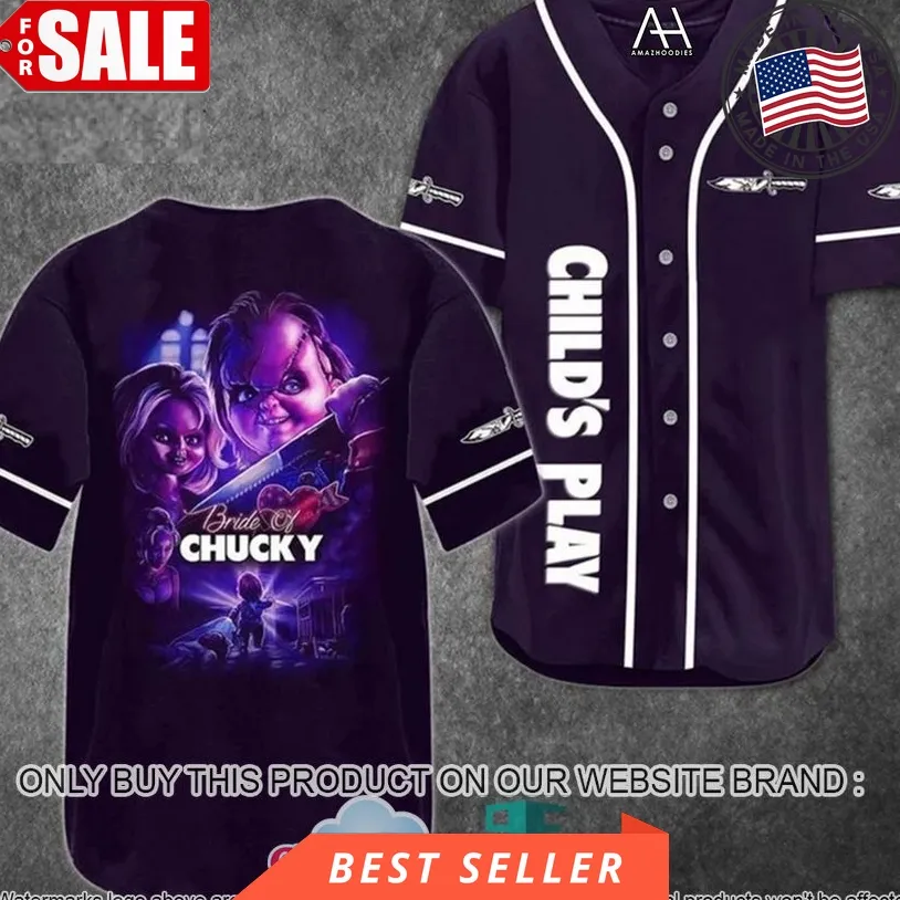 Chucky Child's Play Purple Baseball Jersey